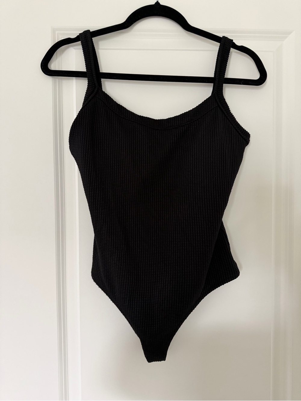 Aerie Black textured Cheeky One-Piece Swimsuit
